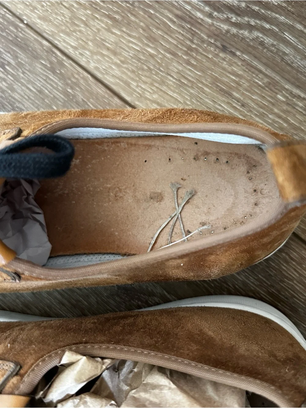 Men's Santoni Brown Suede Casual Sneakers with Black Laces
